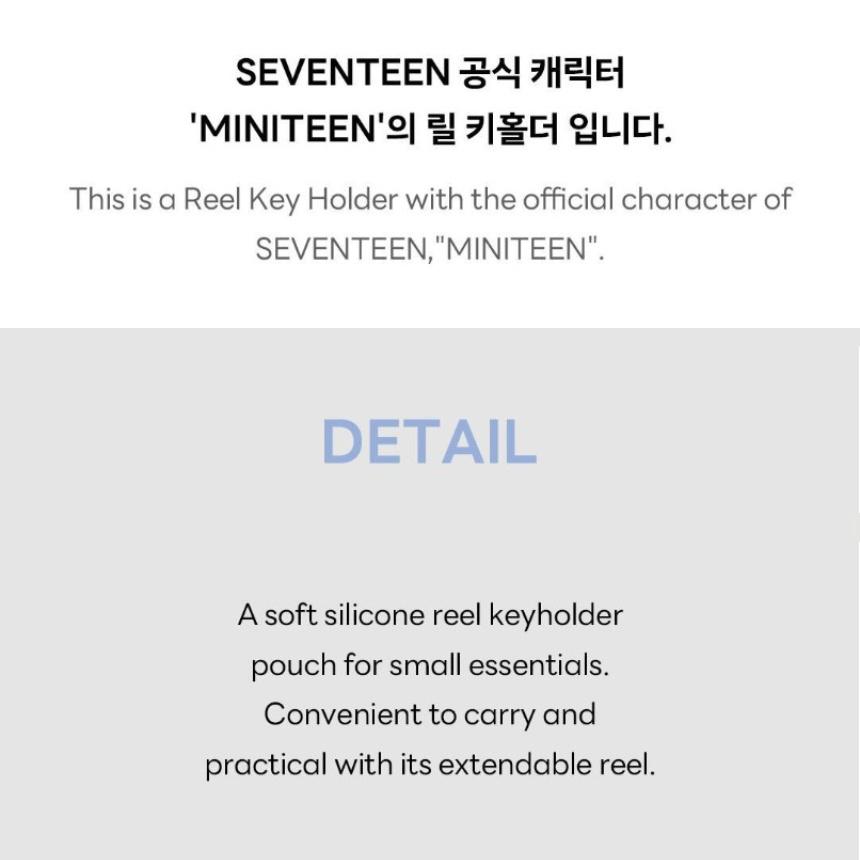 PORTACHIAVI CON AVVOLGITORE MINITEEN MERCHANDISE SEVENTEEN, Ufficiale, Originale, Autentico, KPOP