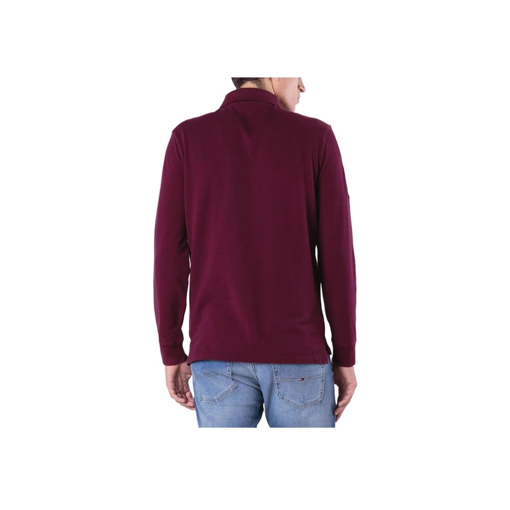 Polo Ralph Lauren Solid Color Big Pony Embroidered Logo Long Sleeve Polo Shirt Men Tops Burgundy 710675993-012