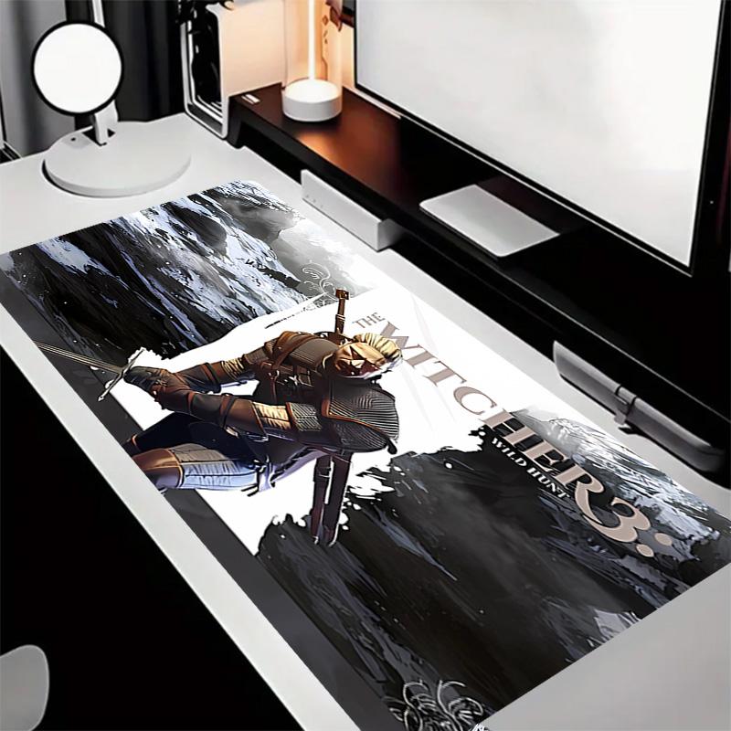 Das W-Witcher 3 Wild Hunt SPIEL Thema Premium Rutschfestes Mauspade mit Genähten Kanten, Strapazierfähiges Gummi-Material, für Schreibtisch & Gaming Tolle Geschenke