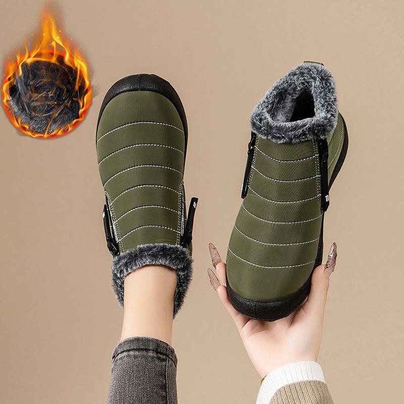 

Женские теплые зимние ботинки, зимняя обувь, короткие ботинки по щиколотку, нескользящие, водонепроницаемые, с меховой подкладкой, кроссовки для активного отдыха, удобные походные туфли для женщин 45 зелёный