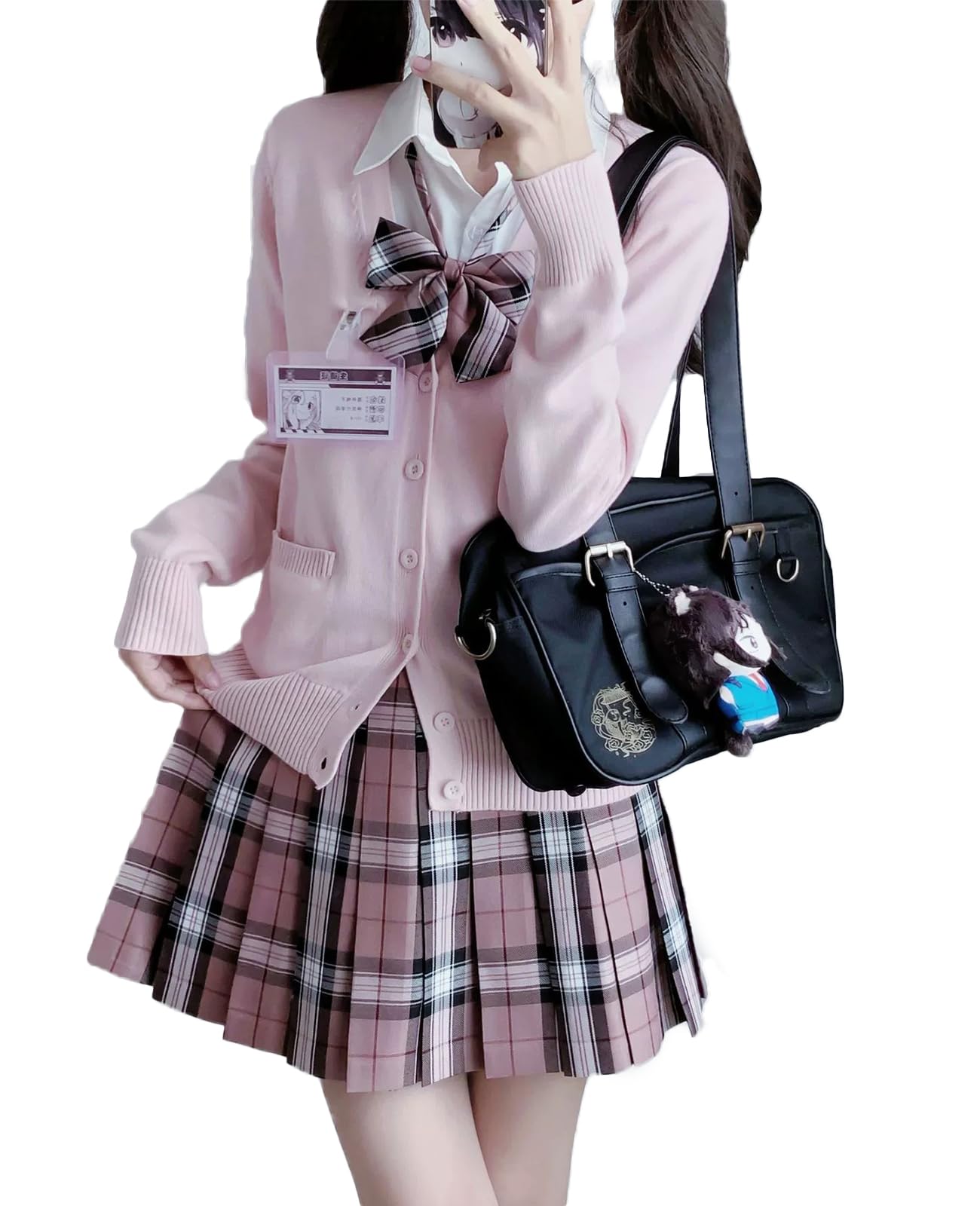 

KALAOK Cosplay Uniform JK Solid Color Halloween Photography Size S Set, Outerwear, Costume, Photograph, Pink, розовый