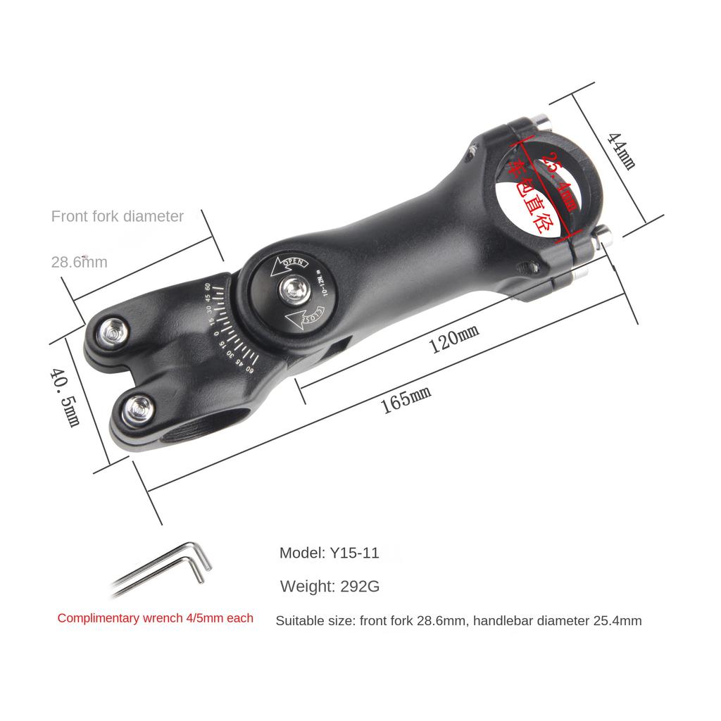 MTB Road Bike Adjustable Stem Bicycle Handlebar Stem 31.8mm /25.4mm Ultralight Aluminum Alloy Bike Stem Riser Parts