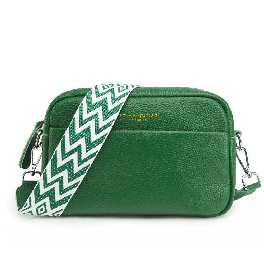 

Новая женская сумка кроссбоди на одно плечо из натуральной кожи 2024 года - Простой дизайн из коровьей кожи высшего слоя, маленькая квадратная форма зелёный