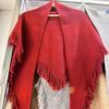 Elegant Women's Fringed Solid Color Cardigan Wool Shawl Multifunctional Autumn Winter New Arrival Best Scarf Mantle