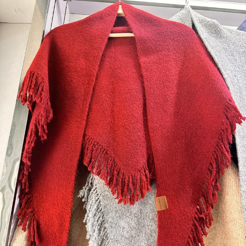 Elegant Women's Fringed Solid Color Cardigan Wool Shawl Multifunctional Autumn Winter New Arrival Best Scarf Mantle