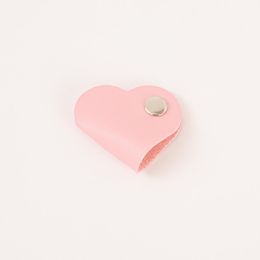 Heart-shaped Leather Cable & Earphone Organizer Winder