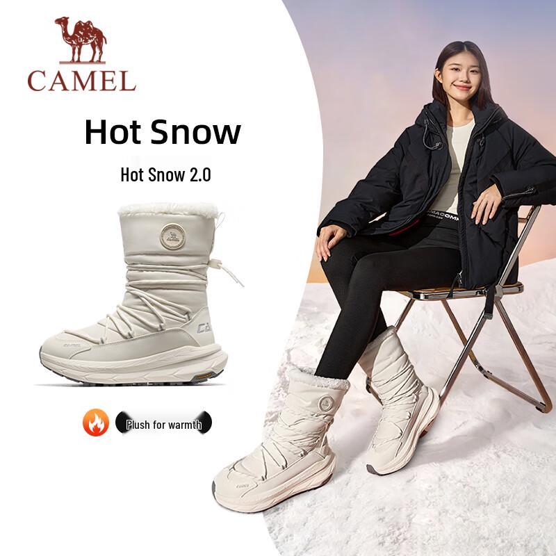 CAMEL Women s Fur-Lined High-Top Snow Boots 37