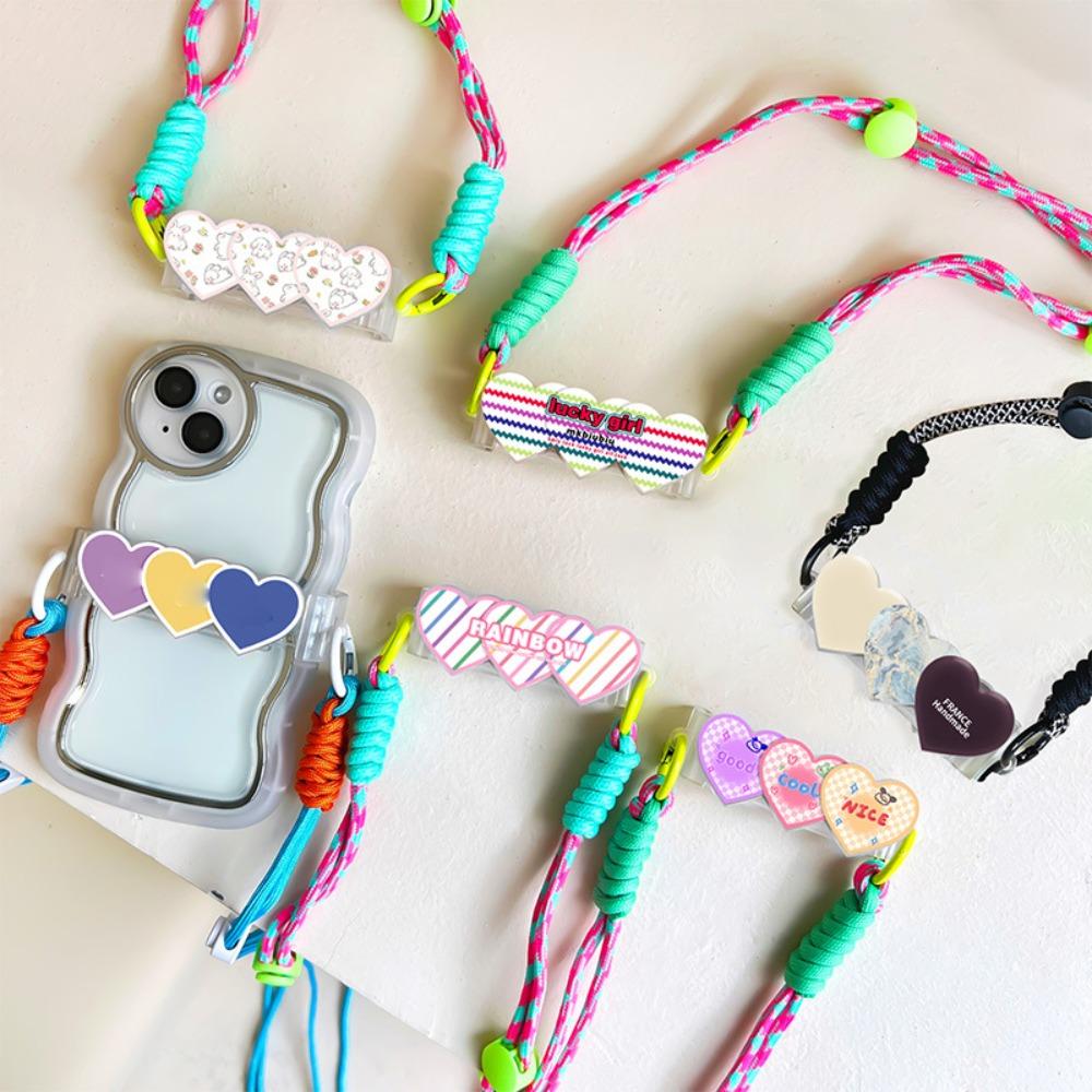 

Дизайн в форме любви, задний зажим для телефона, пластиковая веревка, пряжка, подвесная веревка, портативный ремешок для мобильного телефона