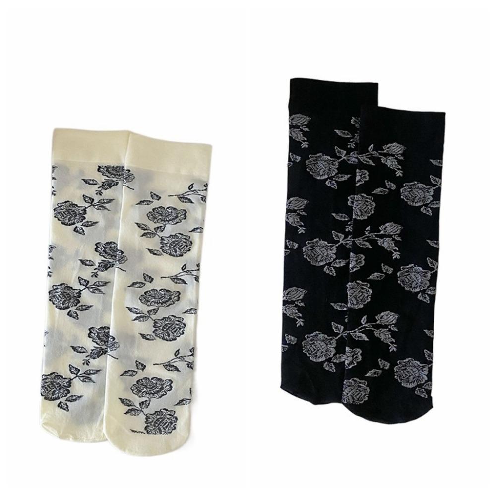 

2 пары Лолита JK Милые чулки с цветами Уличные чулки для женщин Средней длины Гольфы Лето 30CM