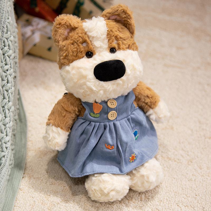 Non-Toxic Kawaii West Highland White Terrier Plush Toys Cute White Dog With Clothes Accessories Doll Funny Birthday Gift