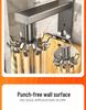 Wall-Mounted Rotating Hook & Storage Rack for Kitchen Utensils - Punch-Free Installation