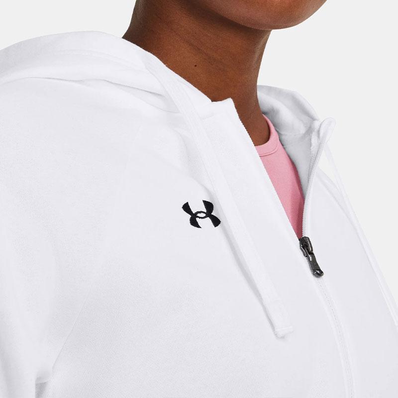 Under Armour Rival Fleece Full-Zip Hoodie Women Hoodies White 1379497-100
