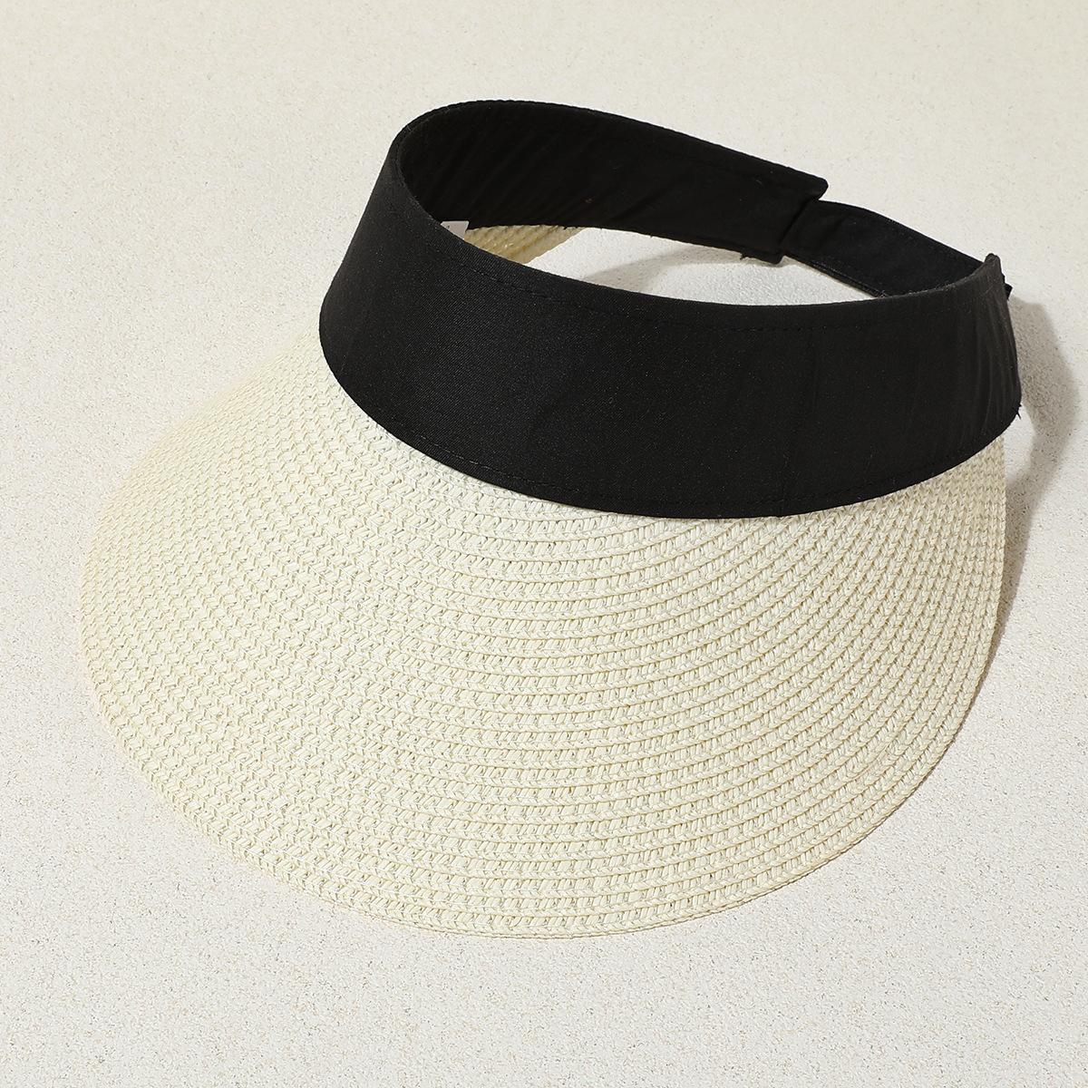 

Women s Wide Brim Sun Hat Summer Casual Adjustable Foldable Korean Style Beach Accessory Cycling Travel Visor Cap 56-58cm молоко, білий колір