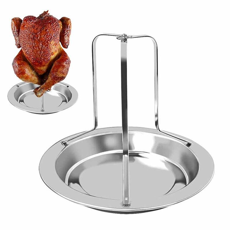 Braten Grill Ständer Hähnchenbräter Rack Küche Outdoor Bbq Werkzeuge Kohlenstoffstahl Antihaft-gegrillte Hähnchenplatte
