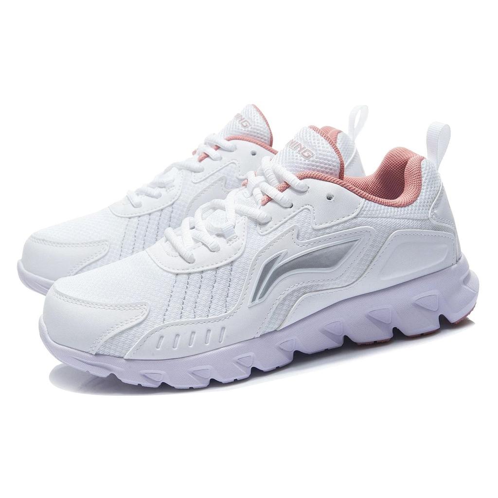 Li Ning Sports Shock Absorption Non-Slip Wear-Resistant Low-Top Running Shoes Women sneaker White ARHR190-2