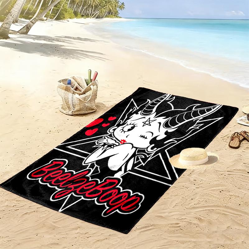 1pc Betty Boop Beach Towel, A Vibrant Beach Towel Suitable for Outdoor Activities, Camping, Hiking