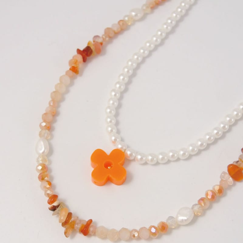 Objet213 Zigzag Sunset Natural Stone Necklace