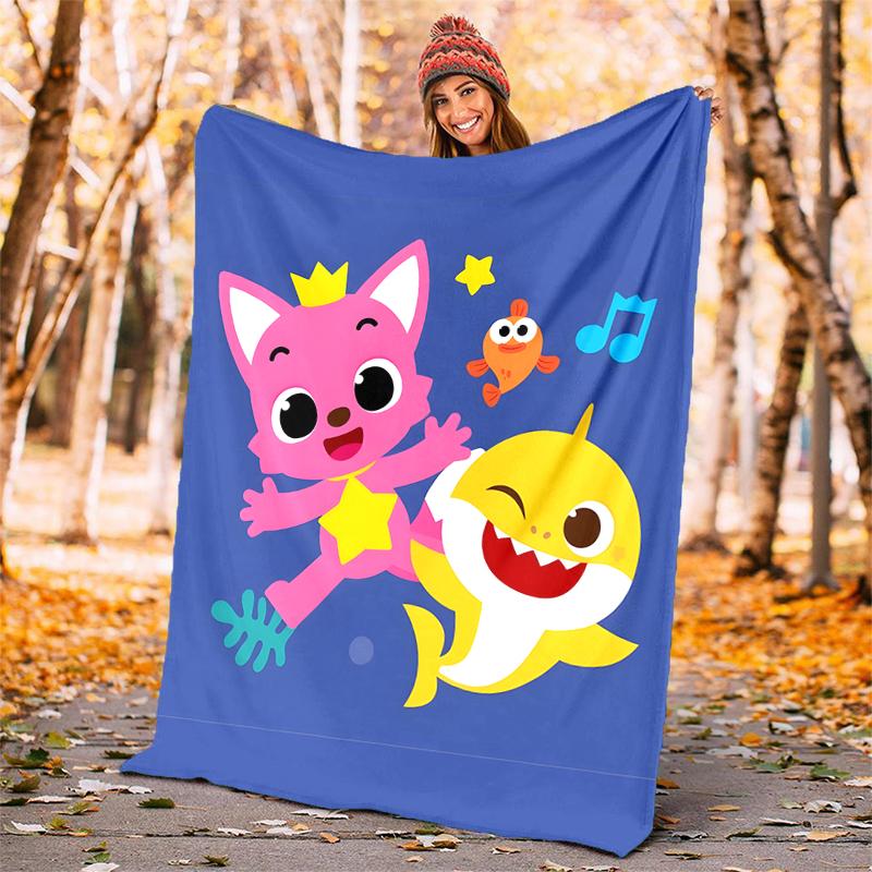 pinkfong Flannel Blanket Soft Warm All-Season Throw, Design for Camping, Car Travel, Hiking Sofa, Bed, Office Perfect Gift for Parties