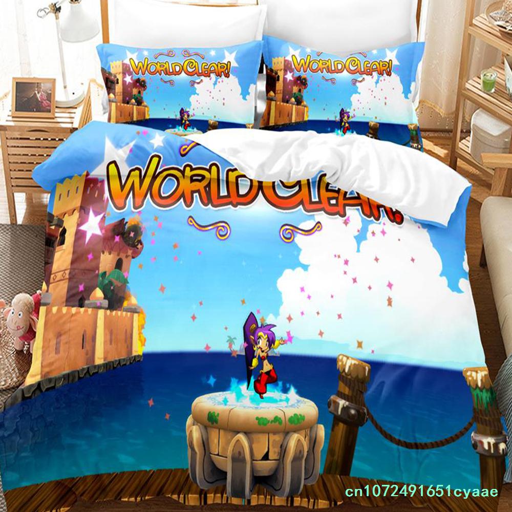 Shantae Half-Genie Hero Bedding Set Single Twin Full Queen King Size Bed Set Adult Kid Bedroom Duvetcover Sets Anime Game