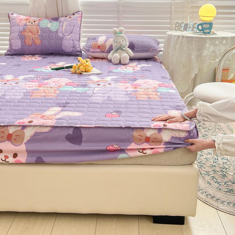 Bonenjoy Tagesdecke, Cartoon-Stil, Matratzenbezug, gesteppt, Spannbettlaken, hautfreundlich, Bettüberwurf, Matratzenschoner (Kein Kissenbezug)