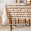 Smooth Printed Tassels Tablecloth Rectangular Desk Protection Cover Long Table Cover Cloth  Wedding