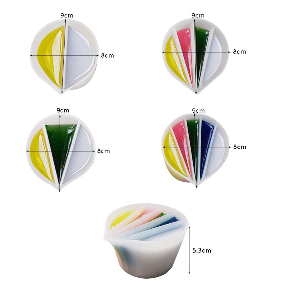Mit Trennwänden Acrylharz Silikon Paint Pouring Becher geteilte Becher Fluid Pour Zubehör Tonwerkzeuge