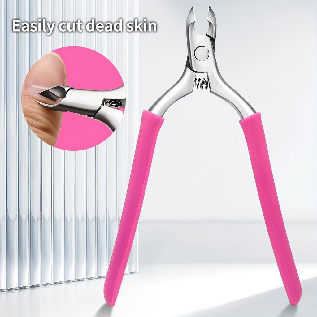 Manicure Silicone Cuticle Scissors ColorNon-slip Handle Cuticle Pliers Trim Nail Edges Barb Cuticle Scissors Manicure Silicone C