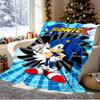 Sonic-mønstret pledd til hjemmedekorasjon, seng, sofa, bilreise, camping, egnet for alle årstider, bursdags- og julegave