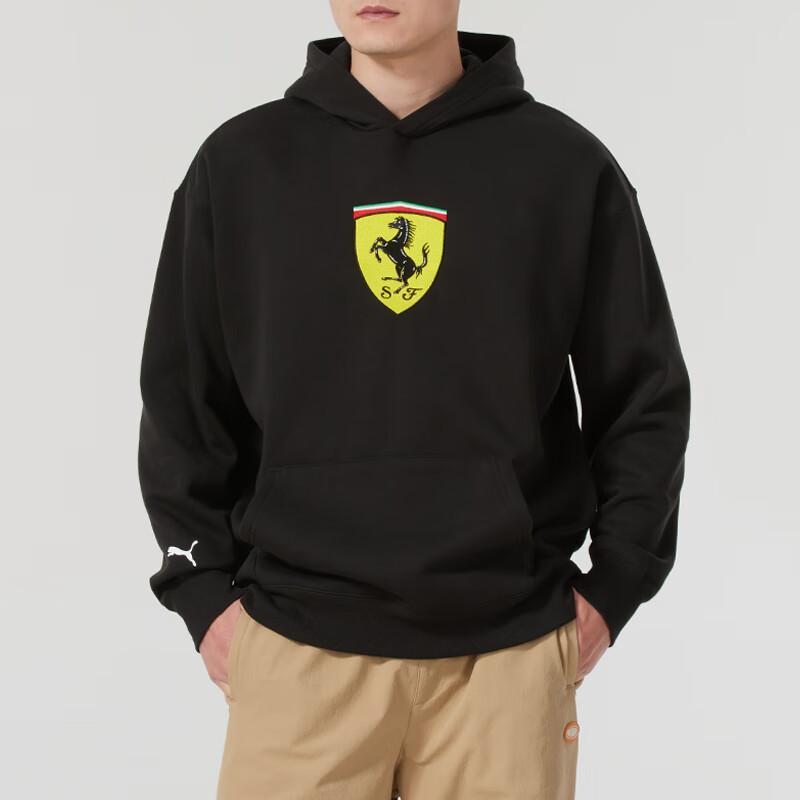 Puma X Ferrari Collaboration Fashion Simple Comfortable Warm Hoodie Men Hoodies Black 630192-01
