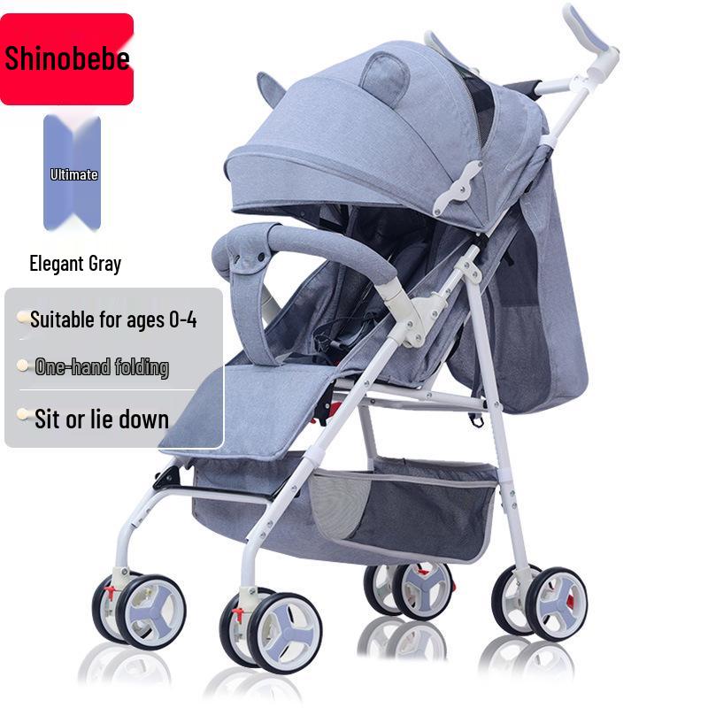 Multifunctional Lightweight Foldable Baby Stroller with High Landscape Design