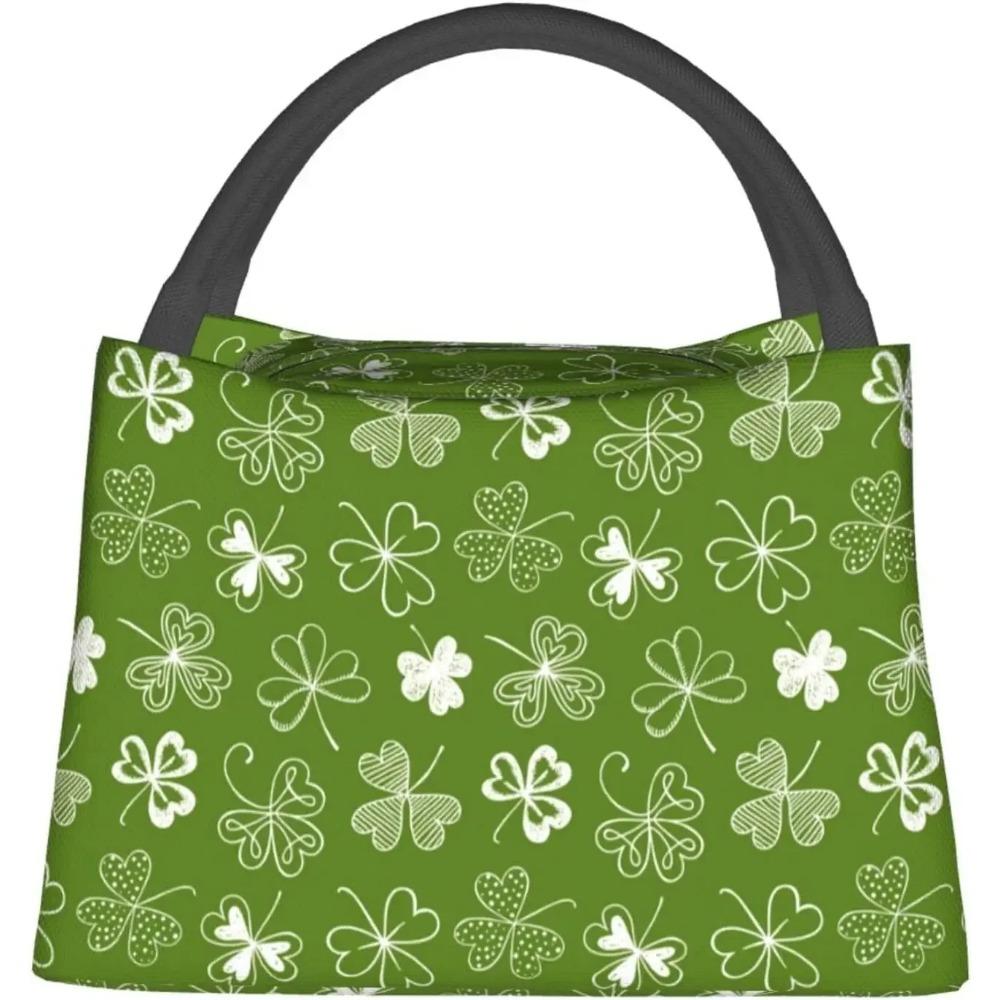 St. St. Patrick's Day Grünes Kleeblatt Klee Lunchtasche Tragbar Wiederverwendbar Isolierte Lunchbox für Frauen Männer Arbeit Schule Picknick Reise