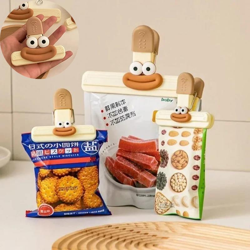 Creative Food Bag Clip Plastic Sealing Clip Kitchen Storage Tool Refrigerator Snack Bag Clip Decorative Small Clip for Home Use