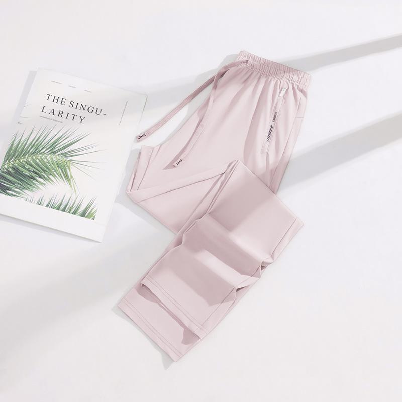 Unisex Ice Silk Sun Protection Quick-Dry Slim Wide-Leg Summer Pants