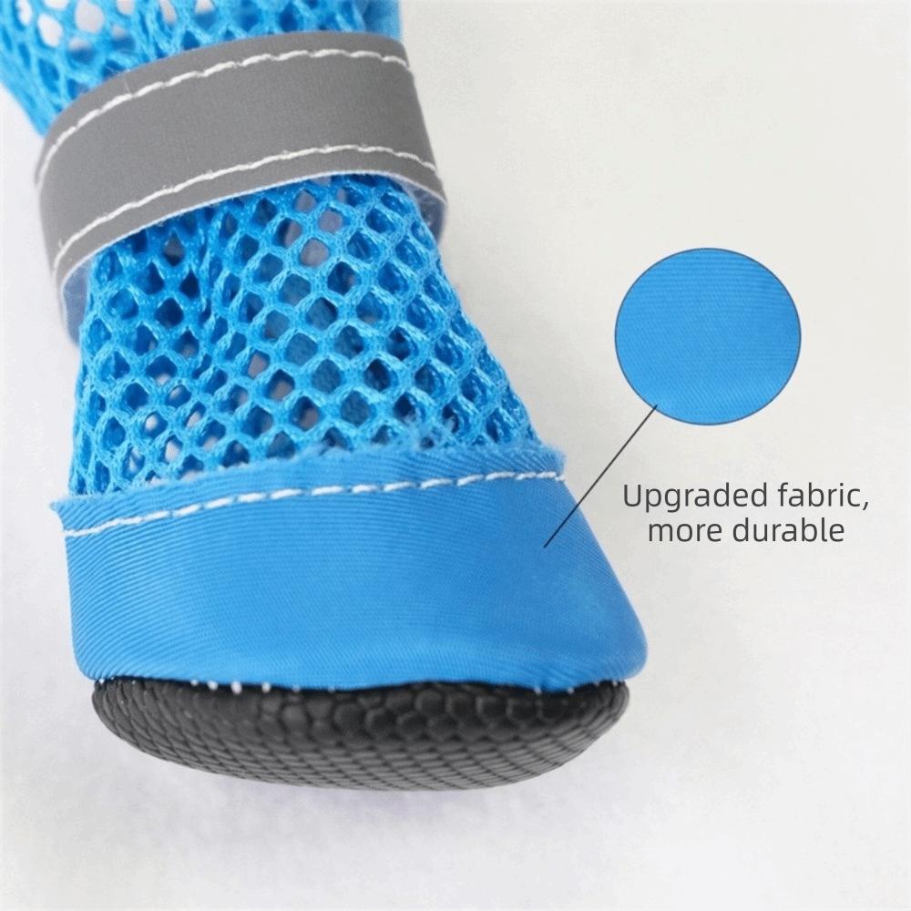 4PCS/SET Wear-Resistant Pet Mesh Shoes Breathable Pet Footwear Comfortable Dog Sneakers  Outdoor Use