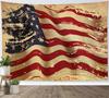 American Flag Tapestry Watercolor Vintage Stars Red Stripes Wall Tapestry Tree Woodland Western Usa Flag Aesthetic Tapestries