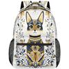 Uroczy Etniczny Kot Kwiatowy Plecak Plecaki na Laptop Casualowy College Podróżny Plecak Turystyczny na Jednodniową Wycieczkę dla Kobiet Mężczyzn