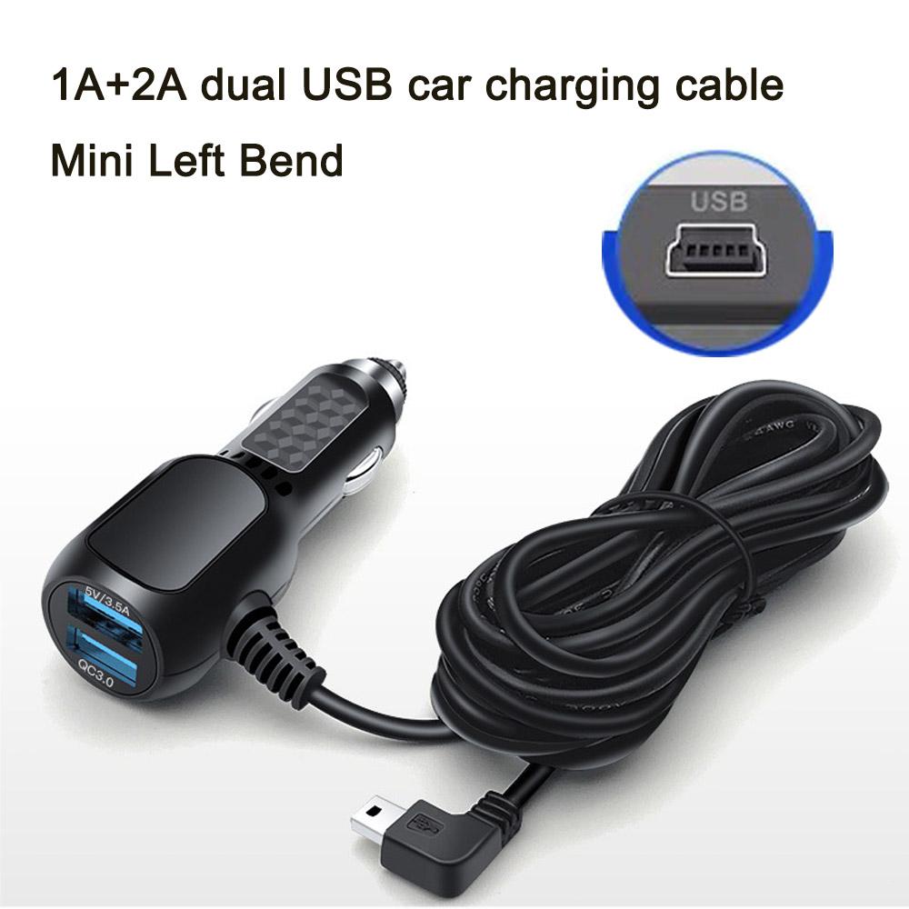 

USB Car Charger Cigarette Lighter QC3.0 Charging Wire Voltage Reduction Line Fast Charging for Driving Recorder Power Cord