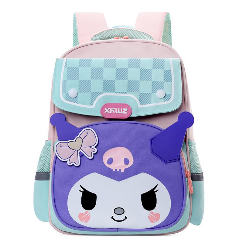 Adorable Cartoon Nylon Backpack For Grades 1-3 With Ergonomic Curved Straps
