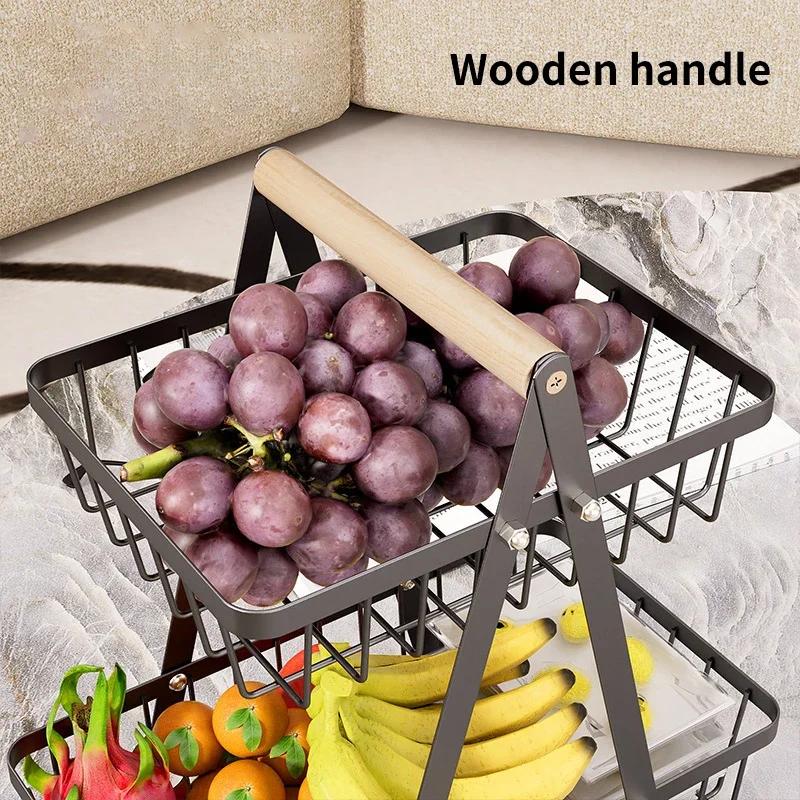 1PC Multi-layer Empty Mesh Portable Storage Basket Fruit Basket Kitchen Living Room Dry Fruit Snacks Storage Rack