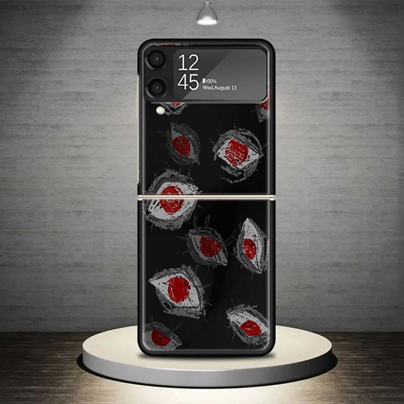 Scary Face Eyes Phone Case For Samsung Galaxy Z Flip 7 6 5 4 3 5G Shockproof Cover Z Flip7 Flip6 ZFlip5 Flip3 Flip4 Luxury Shell