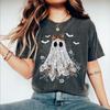 Floral Ghost Shirt, Cute Ghost Shirt, Cottagecore Halloween, Spooky Season Shirt Unisex T-Shirt