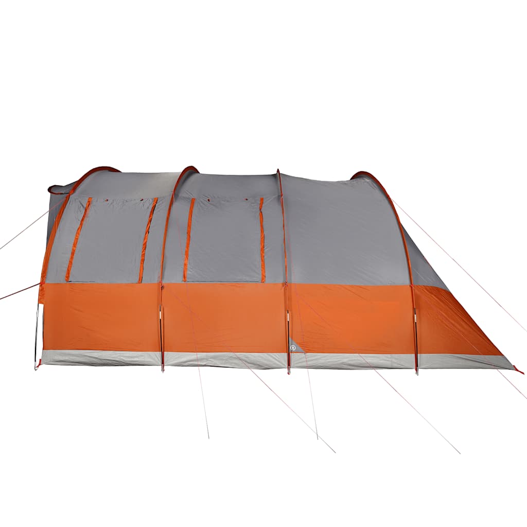 Tunnel Family Tent for 7 People Gray and Orange Waterproof