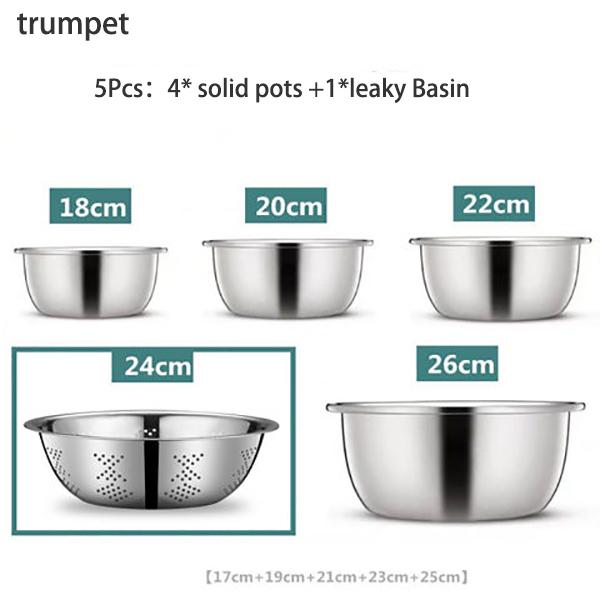 

Пятисекционная раковина из нержавеющей стали, круглая утолщенная углубленная раковина, бытовая кухонная раковина для мытья супа, сливная раковина для овощей
