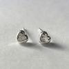 Silver Moire Heart Earrings
