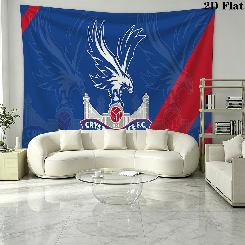 Tenture murale Crystal Palace FC Accrochage mural esthétique Couverture en tissu imprimé Tapisseries décoratives pour chambre à coucher salon Décoration d'intérieur