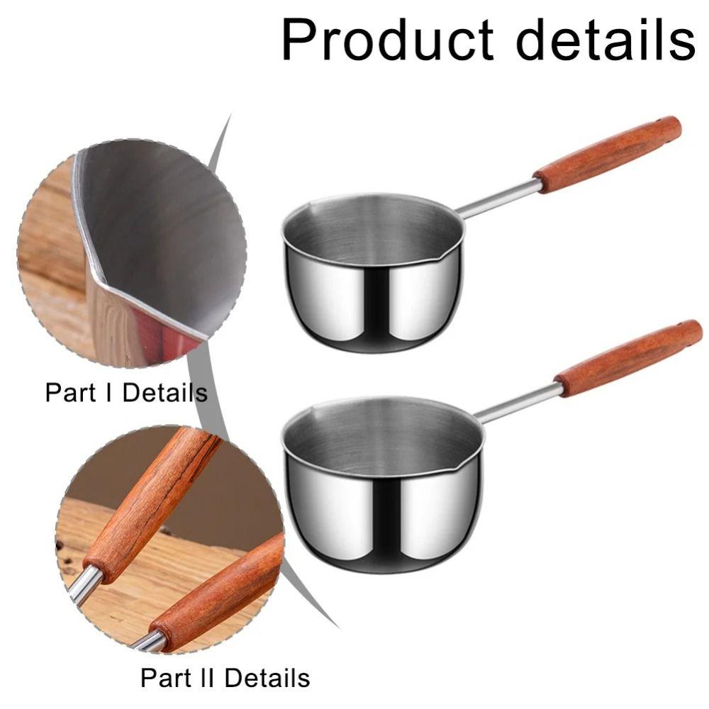 Stainless Steel Mini Butter Warmer Thickened Oil Pouring Spoon Mini Cooking Pot  Milk