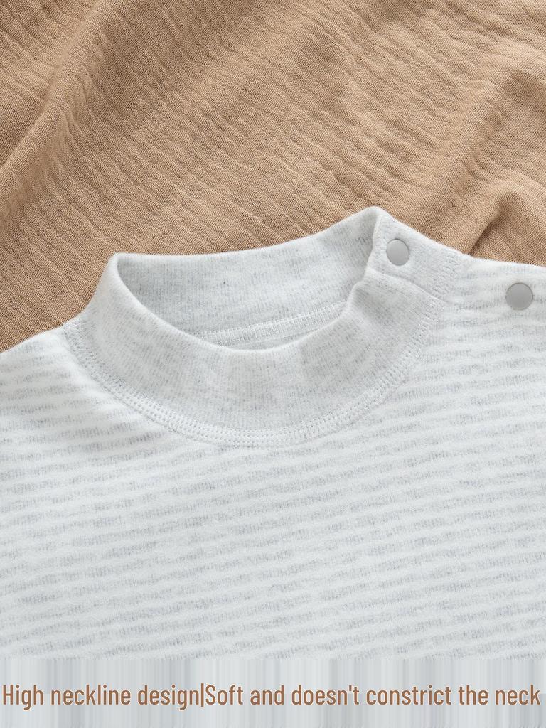 Warm Baby Bodysuit - Autumn/Winter Long Sleeve Velvet Romper with High Neck for Boys & Girls