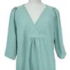 Vestido Feminino de Algodão e Linho Manga Curta Decote V Linha A Rodado Verão Casual Praia Férias Vestido de Sol com Bolsos