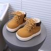 New 2025 Winter Kids' Fleece-Lined Martin Boots - Versatile Leather for Toddlers & Boys, Casual Short, Classic Style.