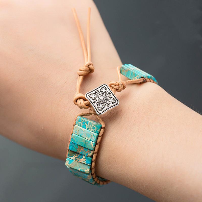 Handmade Creative Emperor Stone Bracelet Cross-Border Jewelry Accessories Yuxiu Hand-Knitted Wristwear Fashionable Ethnic Style